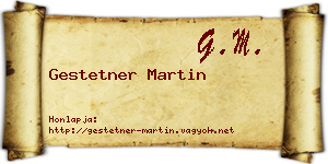 Gestetner Martin névjegykártya